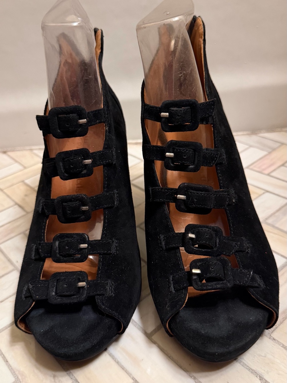 L’Amour Des Pieds Ineeda Black Suede Wedges Shoe Bootie Size 6 1/2